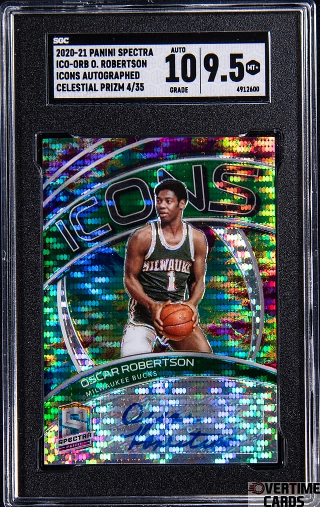 2020-21 Panini Spectra Oscar Robertson Icons Autographed Celestial Prizm #ICO-ORB card image