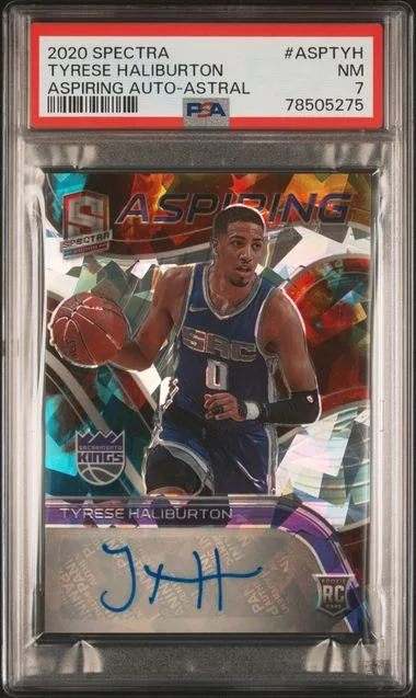 2020-21 Panini Spectra Tyrese Haliburton Aspiring Autographs Astral #ASP-TYH card image