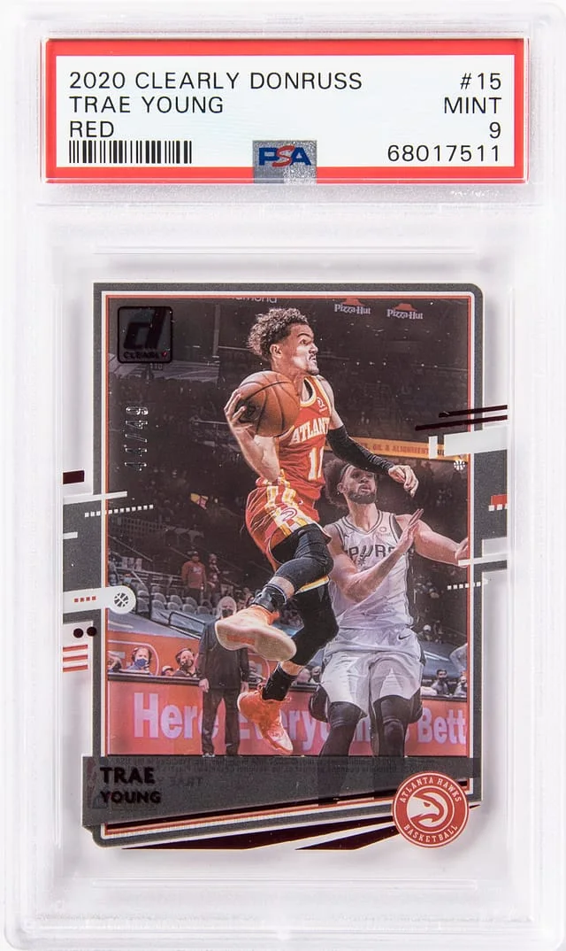 2020-21 Panini Trae Young Clearly Donruss Red #15 card image
