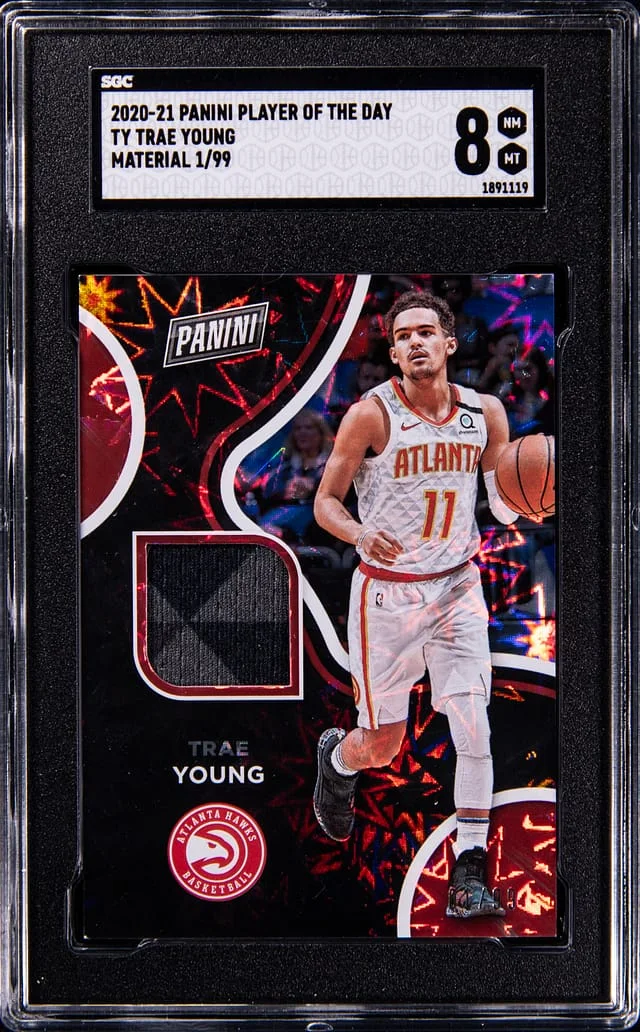 2020-21 Panini Trae Young Player of The Day Materials #TY card image
