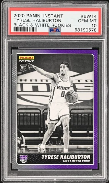 2020-21 Panini Tyrese Haliburton Instant Black & White Rookies #BW14 card image