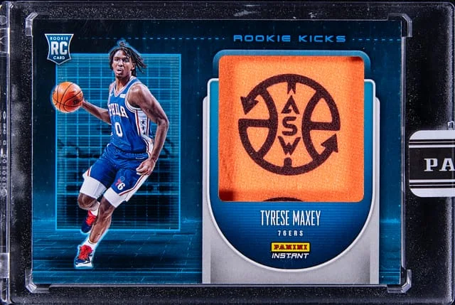 2020-21 Panini Tyrese Maxey Relic - Panini Encased Instant Basketball Kicks #RK-TM card image