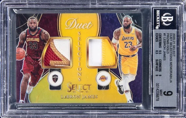 2020-21 Select LeBron James Duet Selections Memorabilia #1 card image