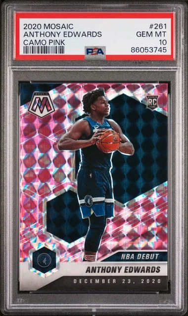 2020-22 Panini Mosaic Anthony Edwards Camo Pink #261 card image