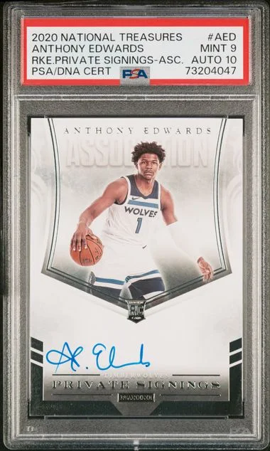 2020-221 Panini National Treasures Anthony Edwards Private Signings Association #PSA-AED card image