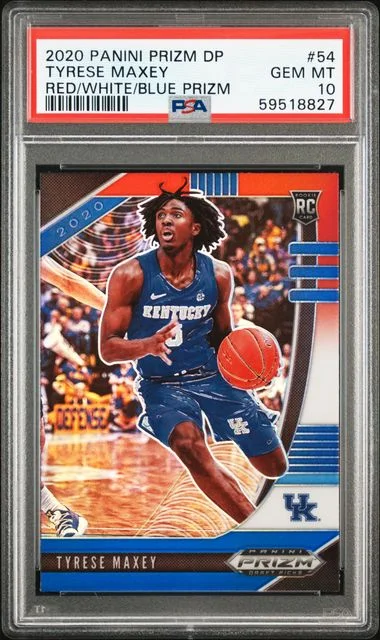 2020-221 Panini Prizm Draft Picks Tyrese Maxey Red/White/Blue Prizm #54 card image