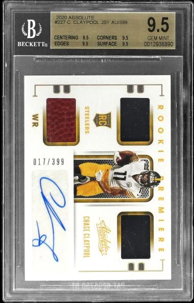2020 Absolute Chase Claypool Premiere Materials Auto #227 card image