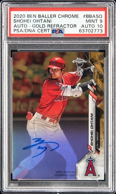2020 Ben Baller Chrome Autographs Gold Refractor Shohei Ohtani #BBASO card image