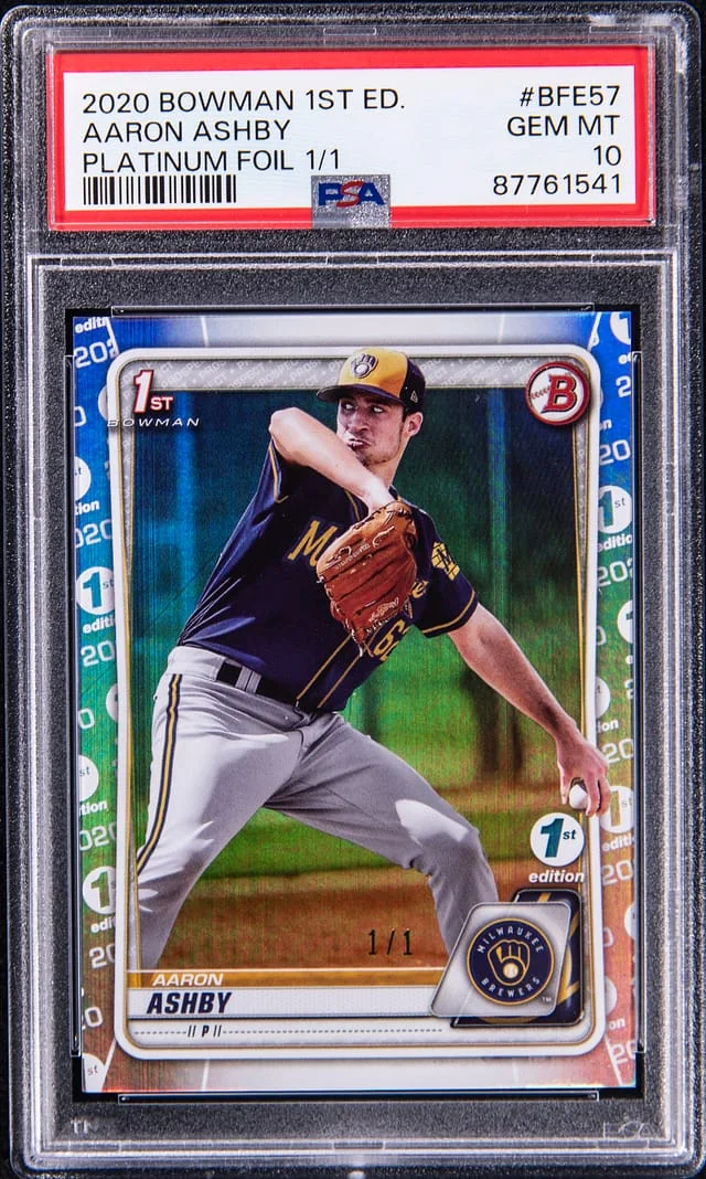 2020 Bowman Aaron Ashby 1st Edition Platinum Foil #BFE-57 card image