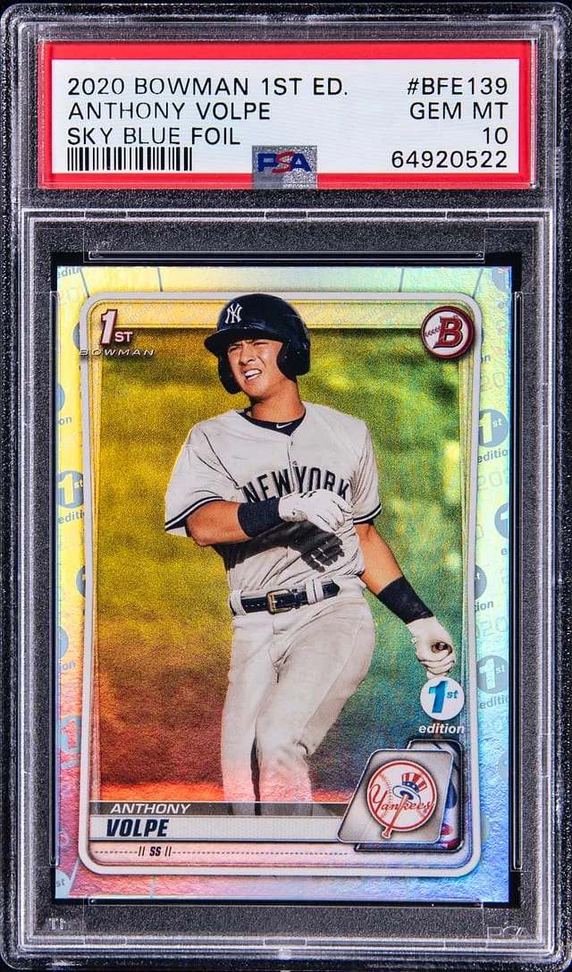 2020 Bowman Anthony Volpe 1St Edition Sky Blue Foil #BFE139 card image