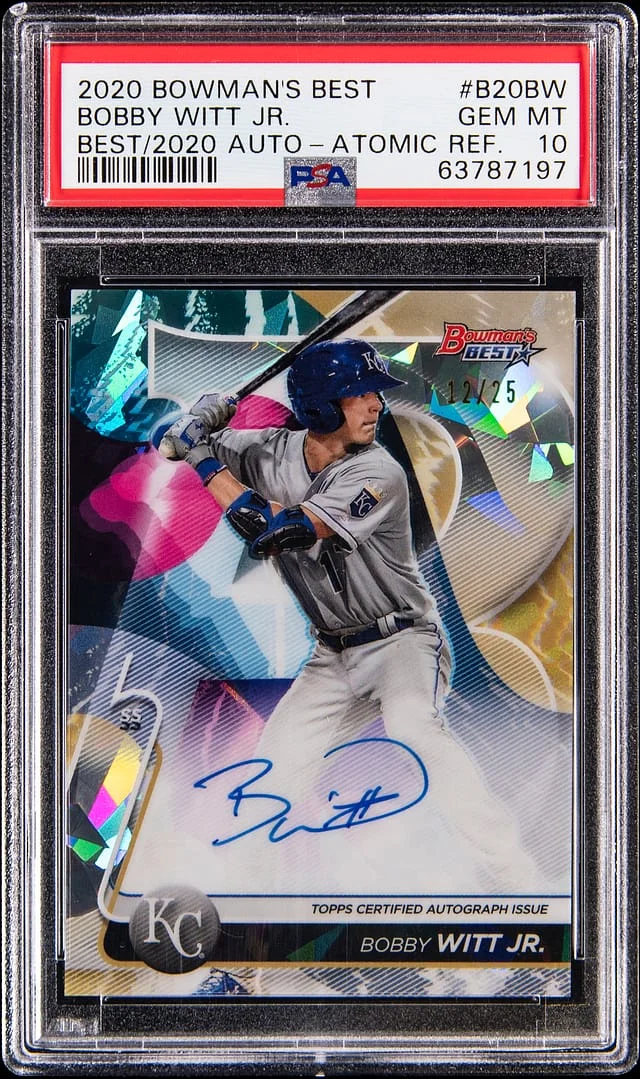 2020 Bowman Best Bobby Witt Jr. Best of 2020 Autographs Atomic Refractor #B20-BW card image