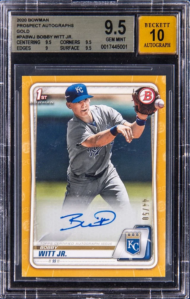 2020 Bowman Bobby Witt Jr. Paper Prospect Autograph Green #PA-BWJ card image