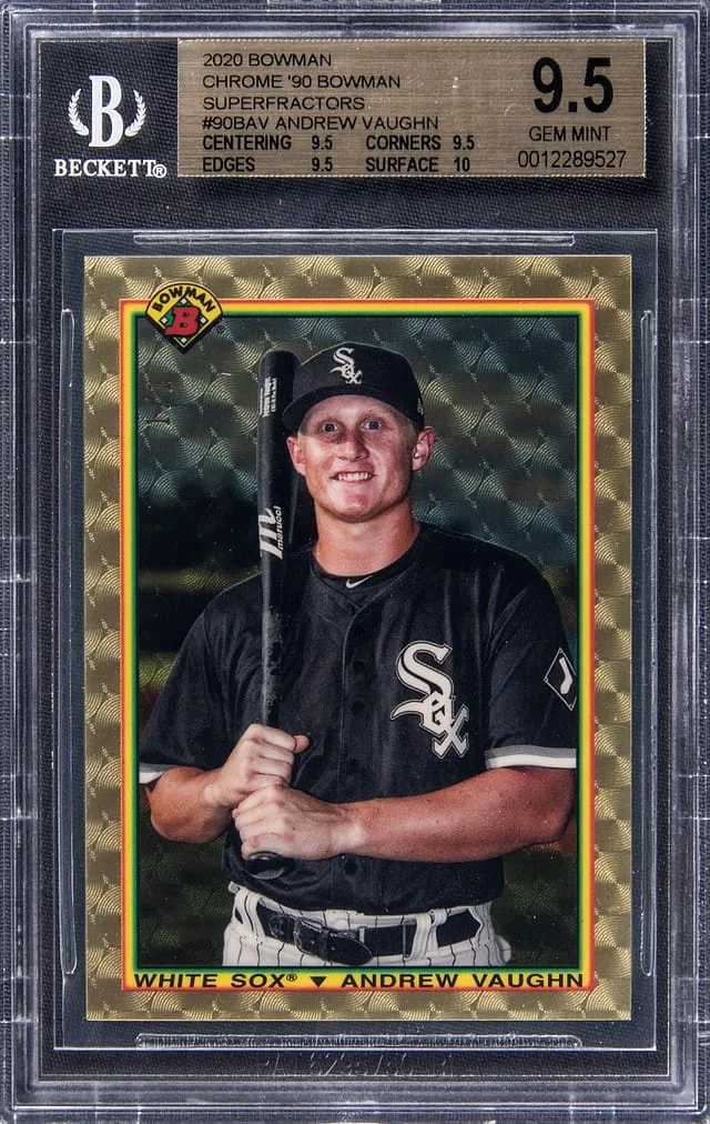 2020 Bowman Chrome Andrew Vaughn 90 Bowman SuperFractor #90B-AV card image