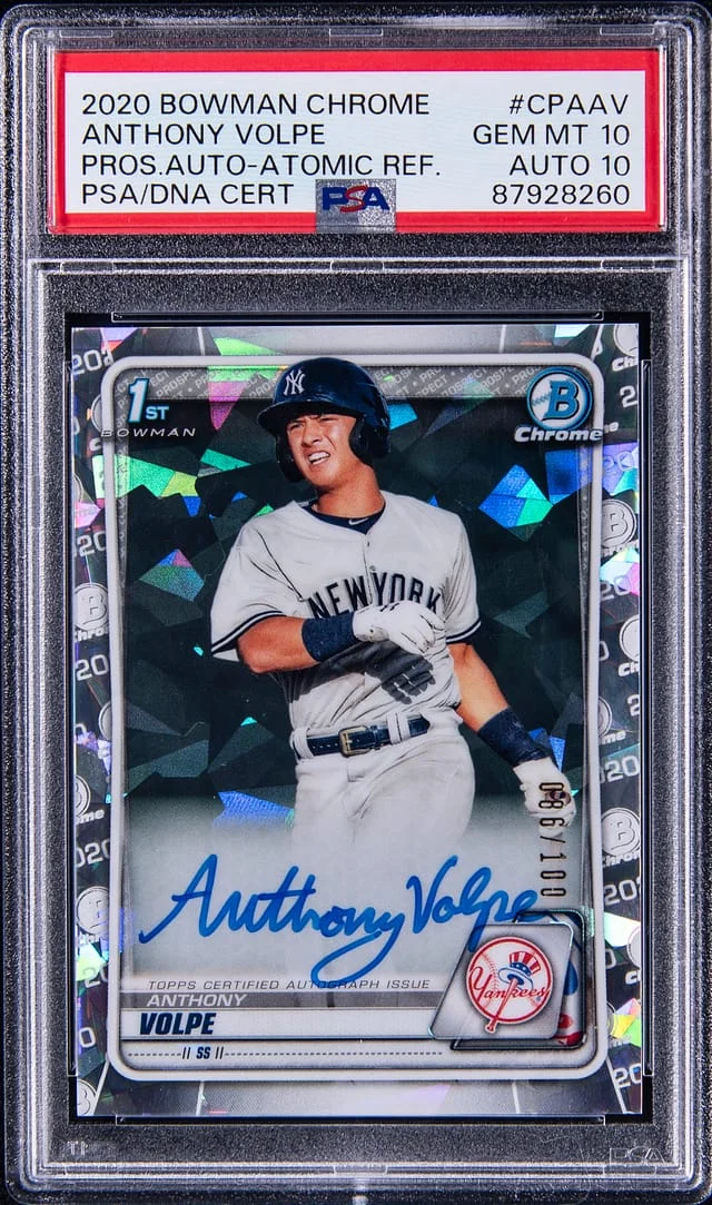 2020 Bowman Chrome Anthony Volpe Prospect Autograph Refractor #CPA-AV card image