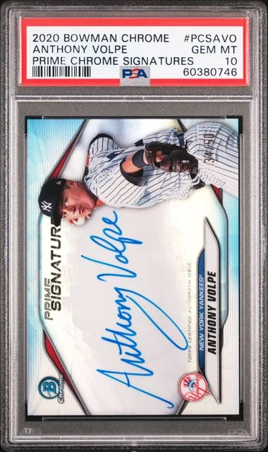 2020 Bowman Chrome Anthony Volpe Prime Chrome Signatures #PCSAVO card image