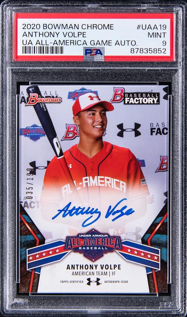 2020 Bowman Chrome Anthony Volpe Under Armor All America Game Auto #UAA-19 card image