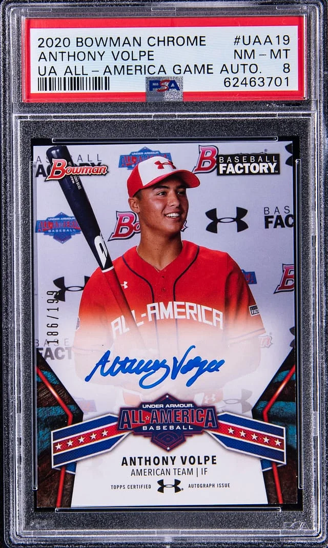 2020 Bowman Chrome Anthony Volpe UA All-America Game Autograph #UAA19 card image