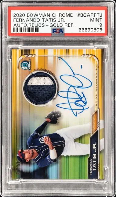 2020 Bowman Chrome Autographed Relics Gold Refractor Bcarftj Fernando Tatis Jr. #no-number card image