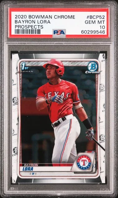 2020 Bowman Chrome Bayron Lora #Bcp52 card image