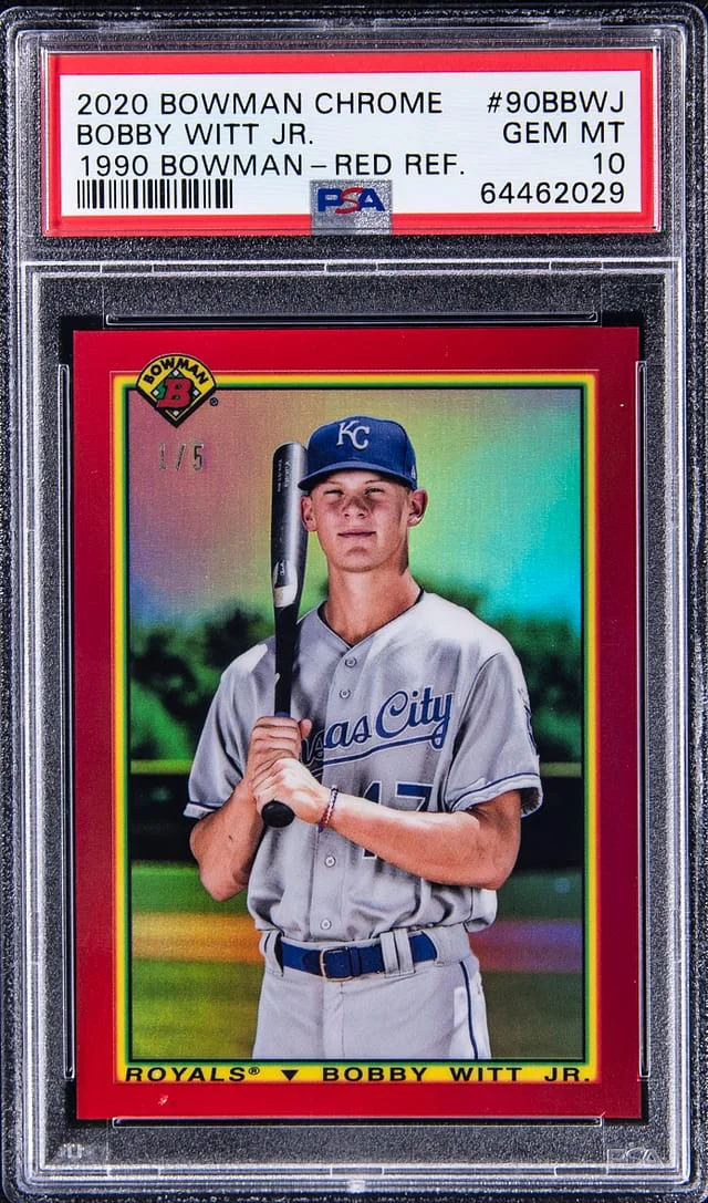 2020 Bowman Chrome Bobby Witt Jr. 1990 Bowman Orange Refractor #90BBWJ card image