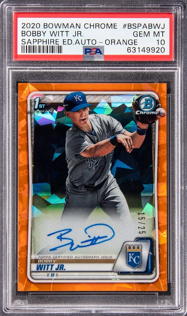 2020 Bowman Chrome Bobby Witt Jr. Edition Autograph Orange #BSPA-BWJ card image