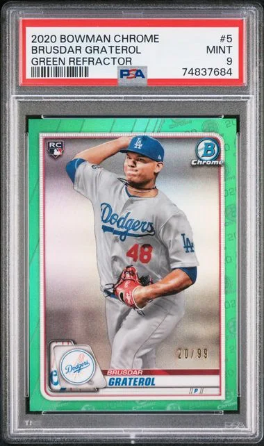 2020 Bowman Chrome Brusdar Graterol Green Refractor #5 card image