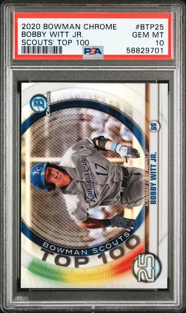 2020 Bowman Chrome Btp25 Bobby Witt Jr. Scouts' Top #100 card image