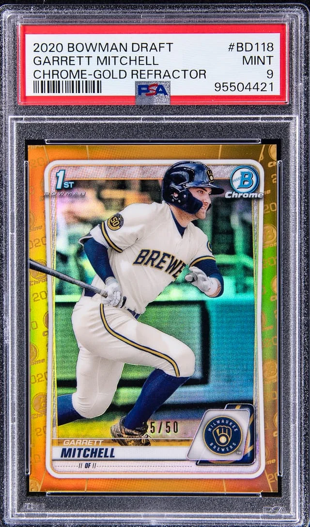 2020 Bowman Chrome Draft Garrett Mitchell Gold Refractor #BD118 card image