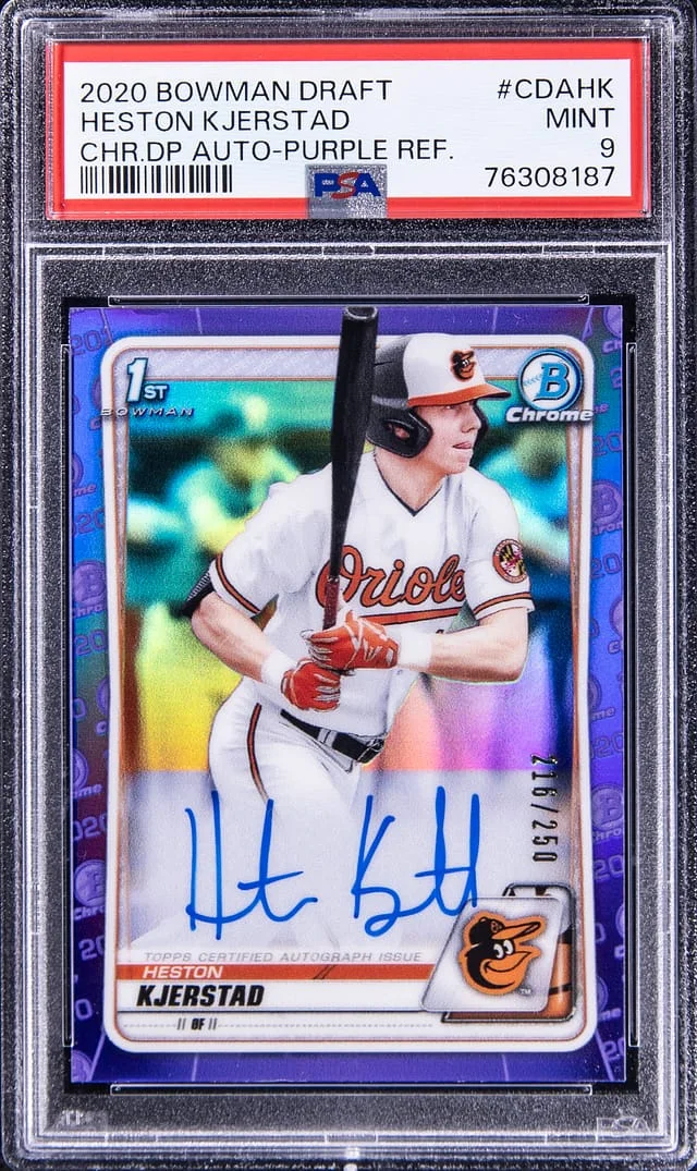 2020 Bowman Chrome Draft Heston Kjerstad Picks Purple Refractor #CDA-HK card image