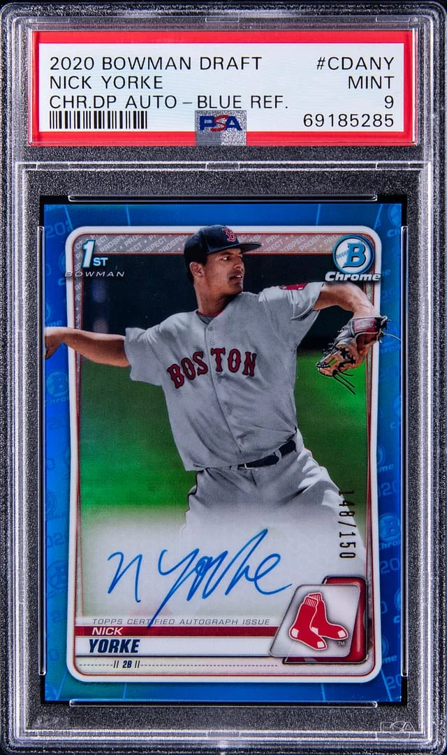 2020 Bowman Chrome Draft Nick Yorke Prospect Autograph Blue Refractor #CDANY card image