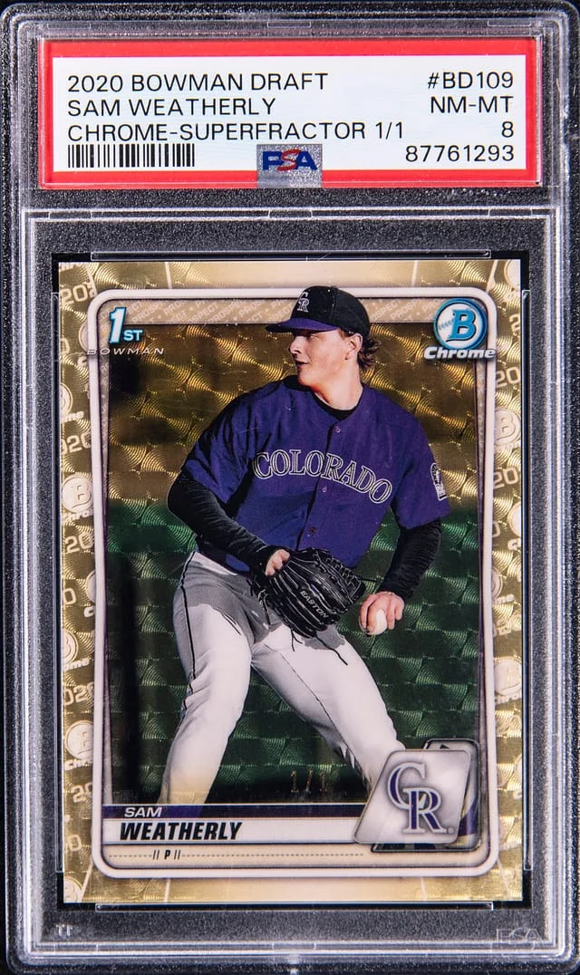 2020 Bowman Chrome Draft Sam Weatherly Superfractor #BD-109 card image