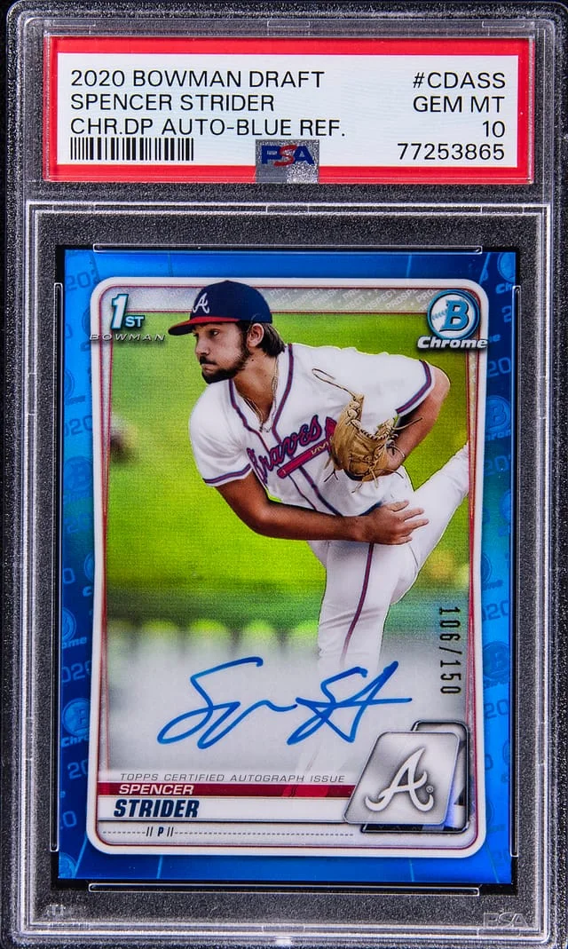 2020 Bowman Chrome Draft Spencer Strider Picks Autograph Refractor #CDASS card image