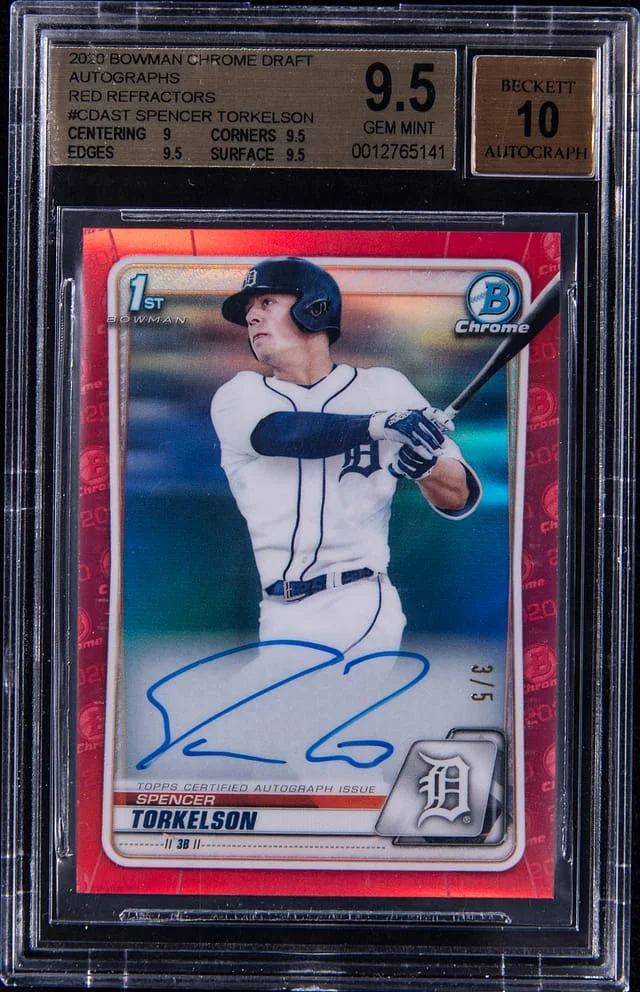 2020 Bowman Chrome Draft Spencer Torkelson Autographs Red Refractor #CDA-ST card image