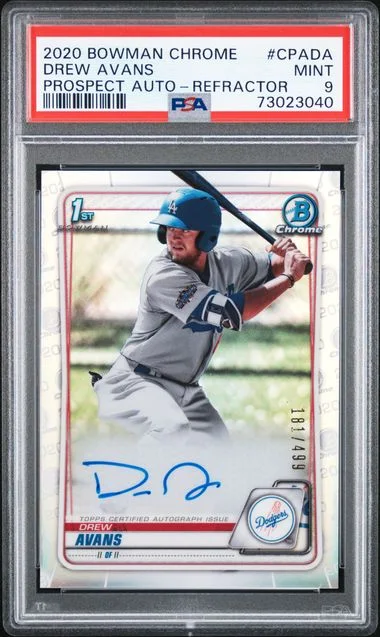 2020 Bowman Chrome Drew Avans Prospect Autographs Refractor #CPA-DA card image