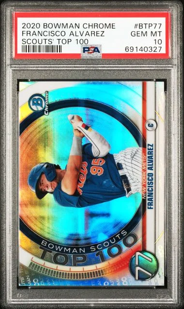 2020 Bowman Chrome Francisco Alvarez Scouts' Top 100 #BTP-77 card image