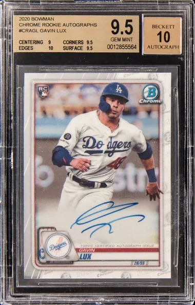2020 Bowman Chrome Gavin Lux Autograph #CRAGL card image