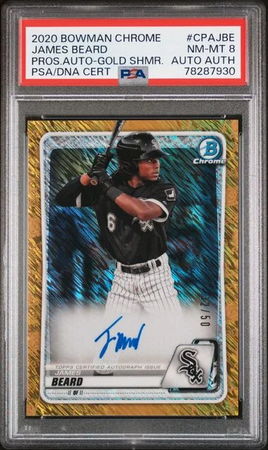 2020 Bowman Chrome James Beard Prospect Autographs Gold Shimmer #CPAJBE card image