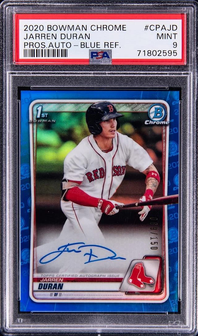 2020 Bowman Chrome Jarren Duran Prospect Autographs Speckle Refractor #CPAJD card image