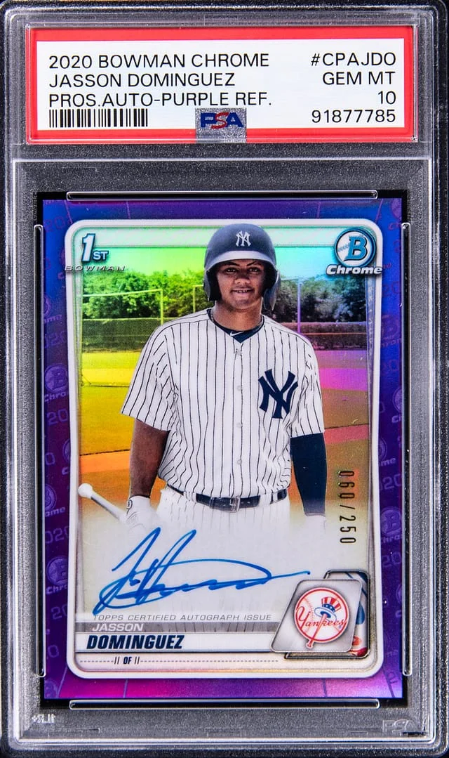 2020 Bowman Chrome Jasson Dominguez Prospect Autographs Refractor #CPAJDO card image