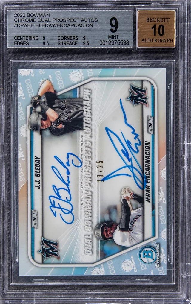 2020 Bowman Chrome JJ Bleday, Jerar Encarnacion Dual Dual Prospect Autograph #DPA-BE card image