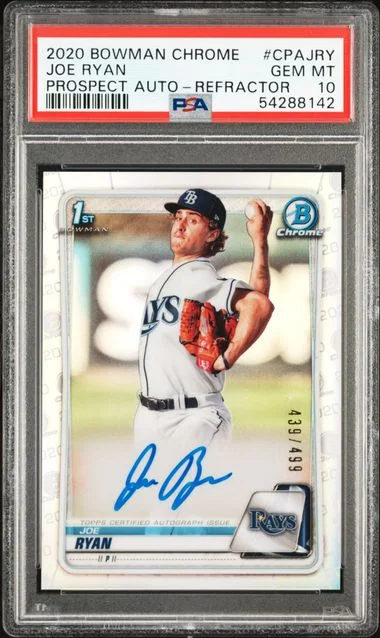 2020 Bowman Chrome Joe Ryan Prospect Autographs Refractor #CPA-JRY card image