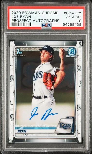 2020 Bowman Chrome Joe Ryan Prospect Autographs #CPAJRY card image