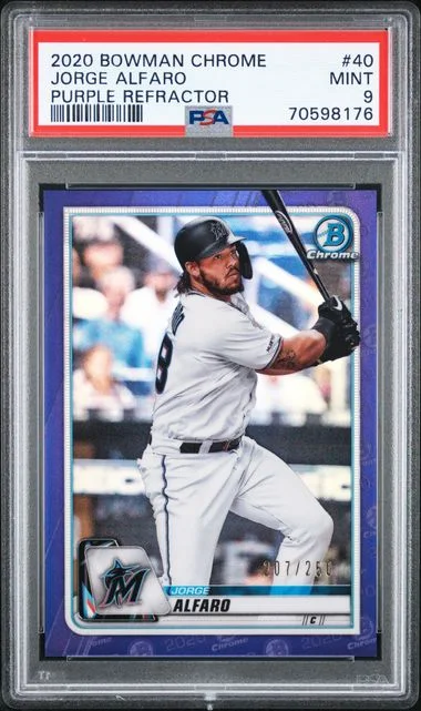 2020 Bowman Chrome Jorge Alfaro Purple Refractor #40 card image