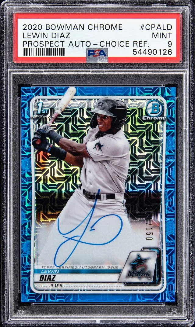 2020 Bowman Chrome Lewin Diaz Prospect Autographs Choice Refractor #CPALD card image