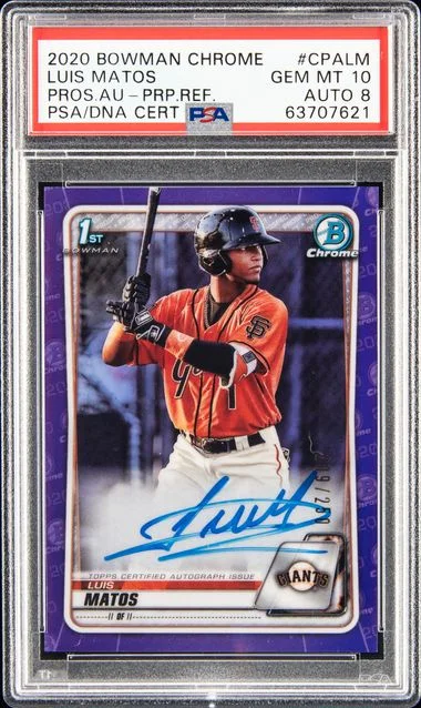 2020 Bowman Chrome Luis Matos Prospect Autograph Red Refractor #CPA-LM card image