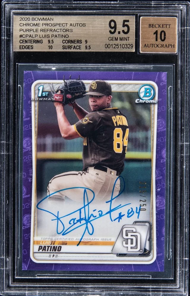 2020 Bowman Chrome Luis Patino Prospect Purple Refractors #CPA-LP card image
