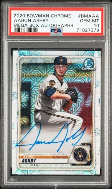 2020 Bowman Chrome Mega Box Aaron Ashby Autograph #BMA-AA card image