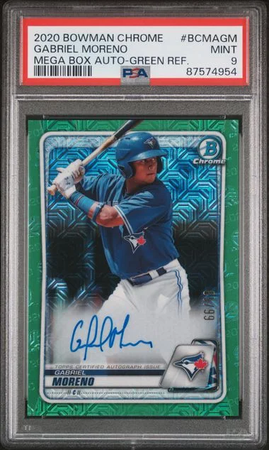2020 Bowman Chrome Mega Box Gabriel Moreno Autographs Green Refractor #BCMAGM card image