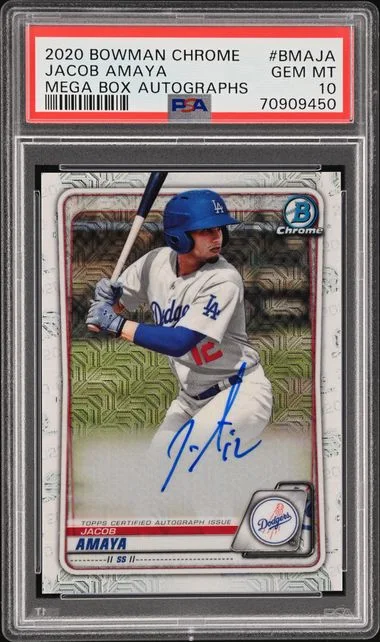 2020 Bowman Chrome Mega Box Jacob Amaya Autograph #BMAJA card image
