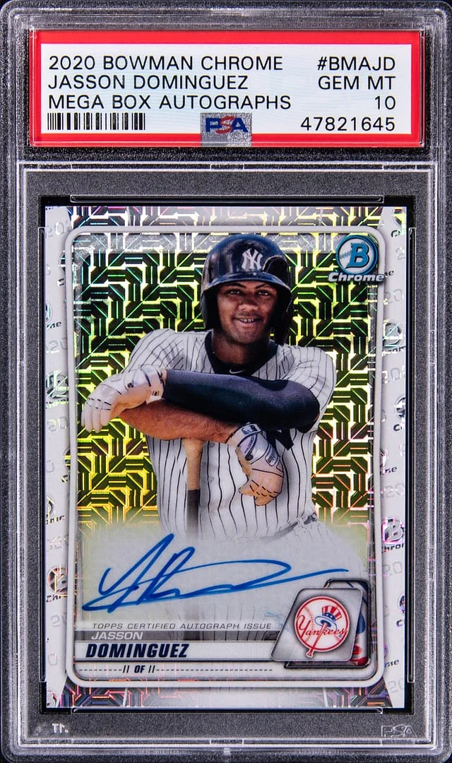 2020 Bowman Chrome Mega Box Jasson Dominguez Autograph #BMAJD card image
